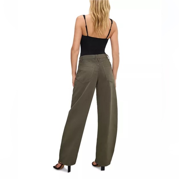 Good American High Rise Barrel Jeans Ft01 Green NWT Size 25 - Picture 13 of 16